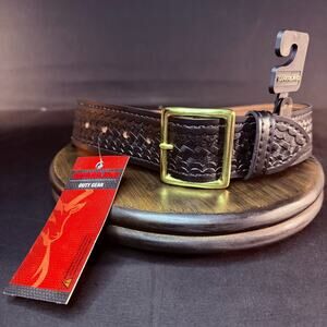 Safariland 51 Pants Belt Size 28" Double Stitched Garrison Black Basketweave 51